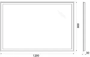 Зеркало с подсветкой BelBagno 120x80 механическая кнопка SPC-GRT-1200-800-LED-BTN Зеркало с подсветкой BelBagno 120x80 механическая кнопка SPC-GRT-1200-800-LED-BTN, 2