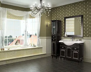 Шкаф-пенал напольный Aquaton Жерона 35 L черное серебро 1A158903GEM5L, 4