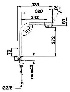 Смеситель для кухни Blanco Vonda хром/чёрный 518436 Смеситель для кухни Blanco Vonda хром/чёрный 518436, 2