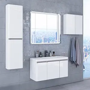 Тумба-умывальник подвесная Aquaton Шерилл 85 белый 1A2088K1SH010, 5