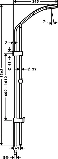 Душевая стойка Hansgrohe Croma 100 Multi 3jet Unica'Reno Lift 105см хром 27791000 Душевая стойка Hansgrohe Croma 100 Multi 3jet Unica'Reno Lift 105см хром 27791000