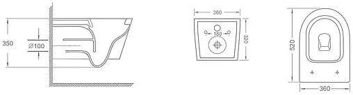 Унитаз подвесной безободковый Aquatek Таурус Tornado белый AQ1580T-00