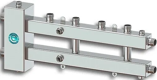 Распределительный коллектор 3 контура с гидрострелкой 1¼&quot;н x 1&quot;н Север-М2+1(Aisi) 1915026