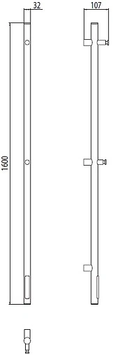 Полотенцесушитель электрический стойка Terminus Стойка электро UNO круг 1600 полированная сталь 4670078528384