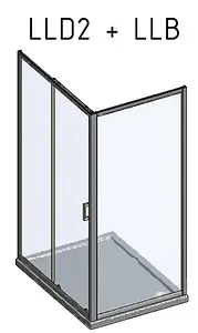 Душевое ограждение 1000x800мм прозрачное стекло Roltechnik Lega Line LLD2+LLB/1000*800 556-1000000-00-02+553-8000000-00-02, 2