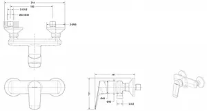 Смеситель для душа Bravat Rhein хром F9429564CP-01-ENG Смеситель для душа Bravat Rhein хром F9429564CP-01-ENG, 2