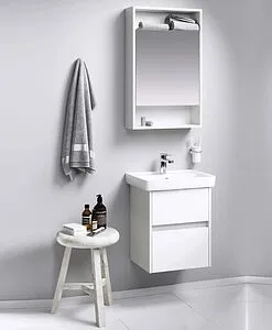 Тумба под умывальник подвесная Aqwella City 43 белый/дуб канадский CI0105DK Тумба под умывальник подвесная Aqwella City 43 белый/дуб канадский CI0105DK, 3