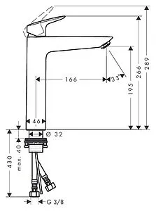 Смеситель для раковины Hansgrohe Logis 190 хром 71091000, 2