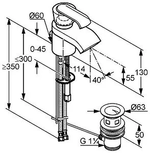 Смеситель для раковины Kludi JOOP! хром 550240575 Смеситель для раковины Kludi JOOP! хром 550240575, 2