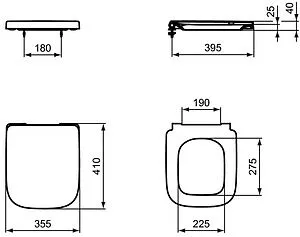 Крышка-сиденье для унитаза с микролифтом Ideal Standard I.Life S белый T473701 Крышка-сиденье для унитаза с микролифтом Ideal Standard I.Life S белый T473701, 2
