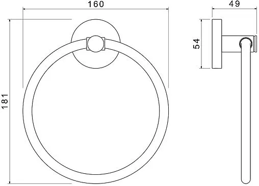 Полотенцедержатель Aquatek Европа чёрный матовый AQ4112MB