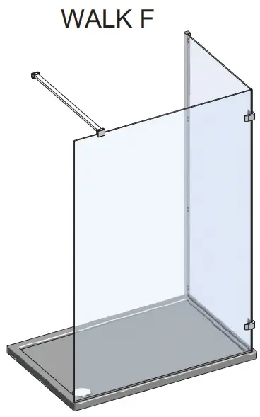 Душевое ограждение 1400x800мм прозрачное стекло Roltechnik Walk WALK F/1400/800 939-1400800-00-02, 3