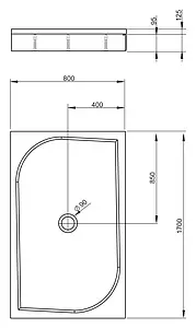 Поддон для душа Radaway Paros D1700 MBD8017-03-1, 3
