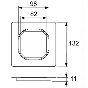 Решетка для трапа под плитку TECEdrainpoint S Quadratum 100x100мм 3660016 Решетка для трапа под плитку TECEdrainpoint S Quadratum 100x100мм 3660016, 2