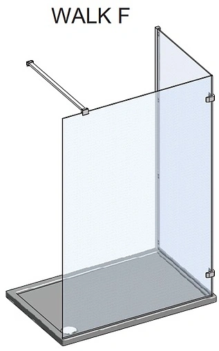Душевое ограждение 1400x800мм прозрачное стекло Roltechnik Walk WALK F/1400/800 939-1400800-00-02