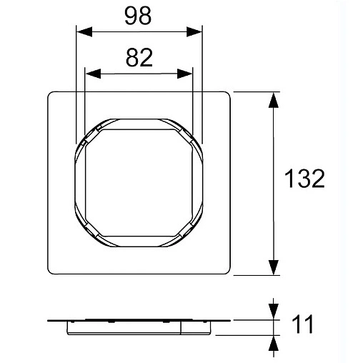 Решетка для трапа под плитку TECEdrainpoint S Quadratum 100x100мм 3660016