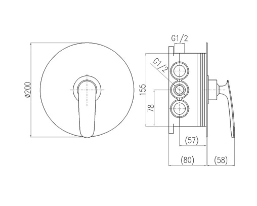 Смеситель для душа скрытого монтажа Rav Slezak Seina хром TG183BOX