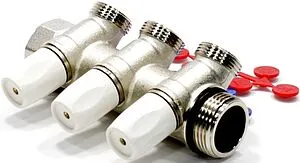 Коллектор запорный проходной 3 отвода 1&quot;в/н x ¾&quot;ек Rehau Rautitan 11316451001, 4