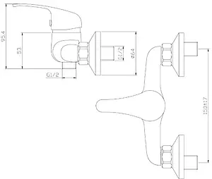 Смеситель для душа Rossinka хром Y35-41 Смеситель для душа Rossinka хром Y35-41, 2