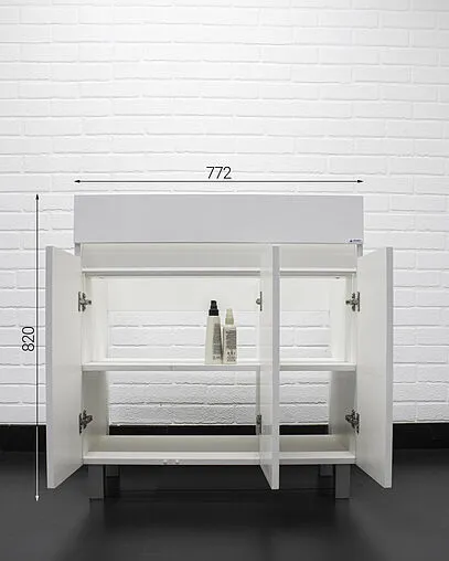 Тумба-умывальник напольный Айсберг Норма 80 белый DA1624T+1WH302251