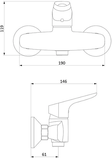 Смеситель для душа Damixa Origin Bit хром 772000000
