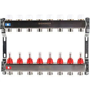 Группа коллекторная с расходомерами 8 отводов 1"в/в x ¾"ек Rommer RMS-1200-000008 Группа коллекторная с расходомерами 8 отводов 1"в/в x ¾"ек Rommer RMS-1200-000008, 1