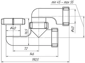 Сифон для душевого поддона без выпуска Ани Пласт E200, 2