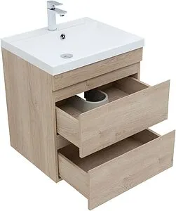 Тумба-умывальник подвесная Aquanet Нота New 60 дуб светлый 00334197+00204117 Тумба-умывальник подвесная Aquanet Нота New 60 дуб светлый 00334197+00204117, 5