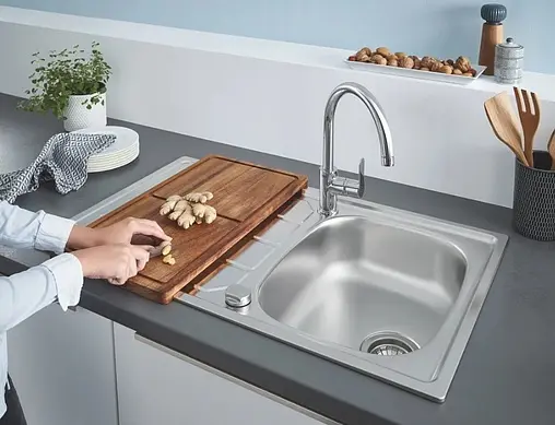 Мойка кухонная со смесителем Grohe K200-86 нержавеющая сталь 31562SD1