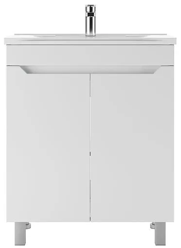 Тумба-умывальник напольная Домино Optima 65 белый глянец DO1905T+4627173210096