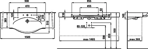 Раковина Laufen Palace 150 белый 8.1270.6.000.104.1