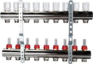 Группа коллекторная с расходомерами 9 отводов 1"в/в x ¾"ек Luxor CD 473M/9 15652709MN Группа коллекторная с расходомерами 9 отводов 1"в/в x ¾"ек Luxor CD 473M/9 15652709MN, 3