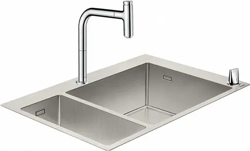 Мойка кухонная с встроенным смесителем Hansgrohe C71-F655-09 75x50 хром 43206000