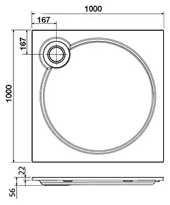 Поддон для душа Cezares Tray A 100 TRAY-S-A-100-56-W, 2