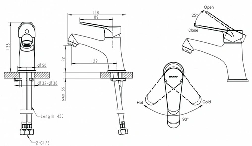 Смеситель для раковины Bravat Emeralda хром F1135147CP-RUS