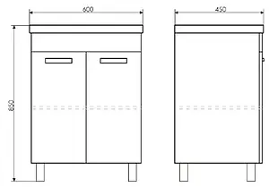 Тумба-умывальник напольная Comforty Чезана 60 белый 00003120091CF, 2