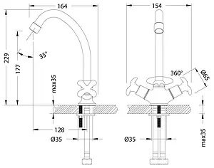 Смеситель для кухни Lemark Flora хром LM0104C, 2