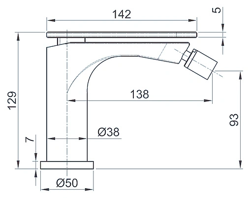 Смеситель для биде Cezares Butterfly хром матовый BUTTERFLY-BSM1-04