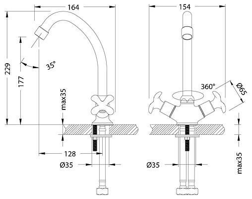 Смеситель для кухни Lemark Flora хром LM0104C