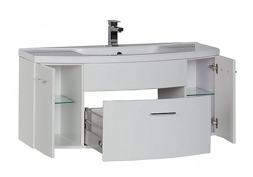 Тумба под умывальник подвесная Aquanet Тренто 120 белый 00156500