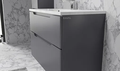 Тумба под умывальник подвесная Raval Wector 90 антрацит Wct.01.90/P/A/MD