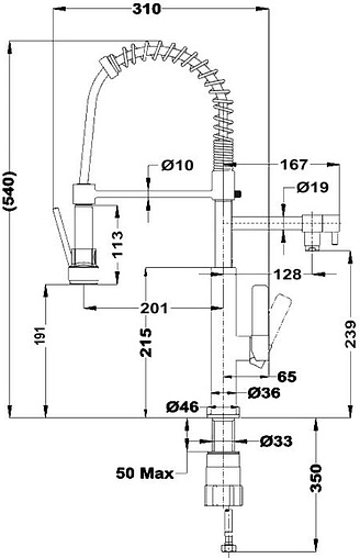 Смеситель для кухни с 2-мя изливами Teka FOT 999 хром 116010003