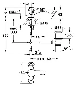Смеситель для биде Grohe Costa L хром 24480001 Смеситель для биде Grohe Costa L хром 24480001, 2