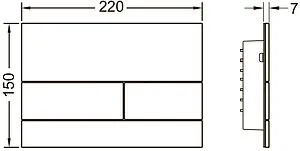 Клавиша смыва для унитаза TECEsquare II 9240824 белый матовый, 2