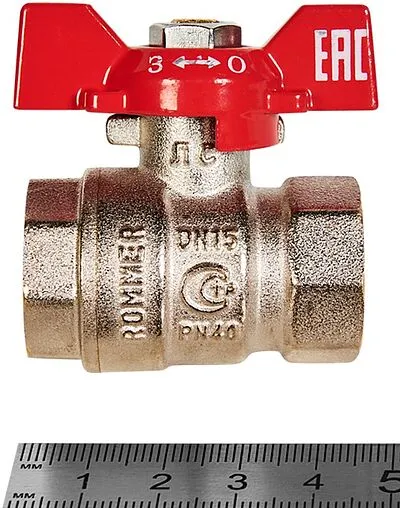 Кран шаровый ½&quot;в x ½&quot;в Rommer ГОСТ Р 59553-2021 RBV-0003-2110215