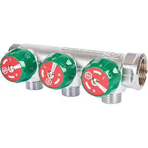 Коллектор регулирующий проходной 3 отвода ¾"в/н x ½"к Stout SMB-6850-341203 Коллектор регулирующий проходной 3 отвода ¾"в/н x ½"к Stout SMB-6850-341203, 1