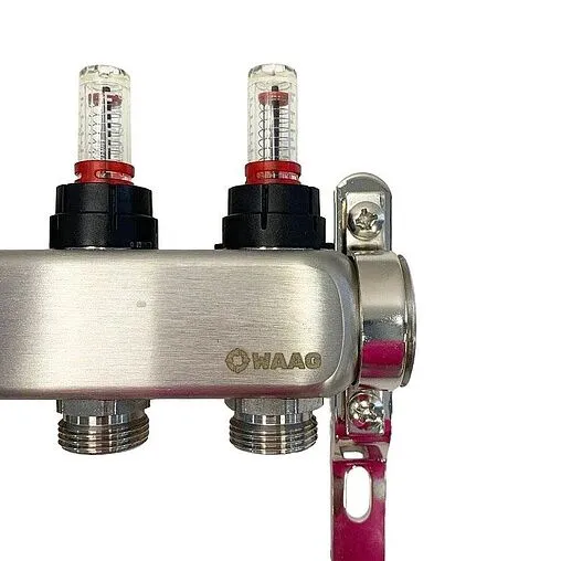 Группа коллекторная с расходомерами 6 отводов 1&quot;в/в x ¾&quot;ек WAAG WG.589.0606