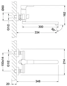 Смеситель для ванны с длинным изливом Lemark Aura хром/синий LM0651C Смеситель для ванны с длинным изливом Lemark Aura хром/синий LM0651C, 2