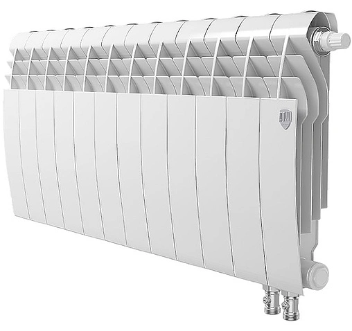 Радиатор биметаллический 12 секций нижнее правое подключение Royal Thermo BiLiner VD 350 Bianco Traffico RTBBTVDR35012