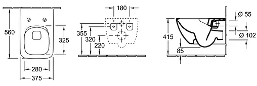 Унитаз подвесной безободковый Villeroy&amp;Boch Venticello альпийский белый 4611RS01